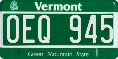 VT license plate OEQ945