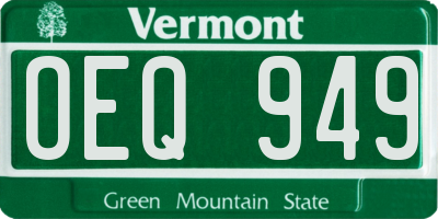 VT license plate OEQ949