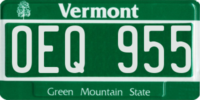 VT license plate OEQ955