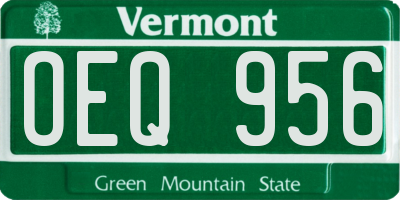 VT license plate OEQ956