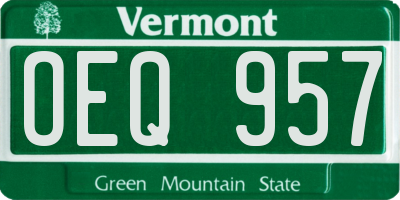 VT license plate OEQ957