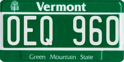 VT license plate OEQ960