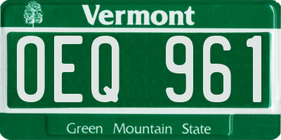 VT license plate OEQ961