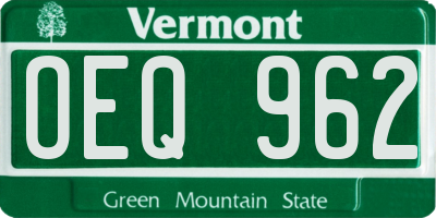 VT license plate OEQ962