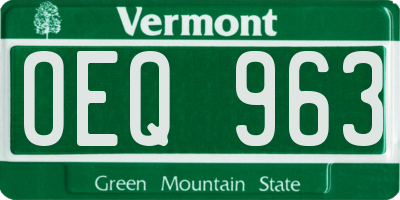 VT license plate OEQ963