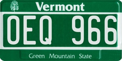VT license plate OEQ966