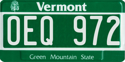 VT license plate OEQ972