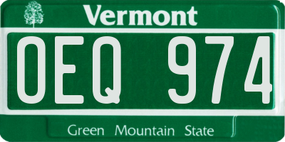 VT license plate OEQ974
