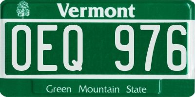 VT license plate OEQ976