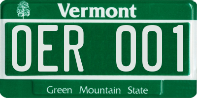 VT license plate OER001