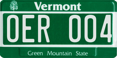 VT license plate OER004