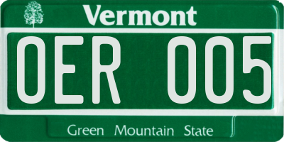 VT license plate OER005