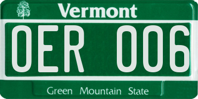 VT license plate OER006