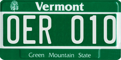 VT license plate OER010