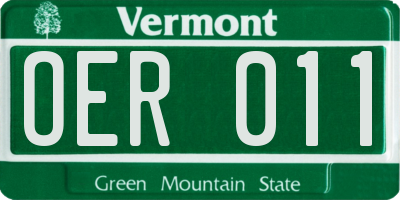 VT license plate OER011