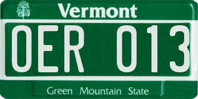 VT license plate OER013