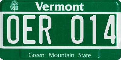 VT license plate OER014