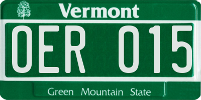 VT license plate OER015