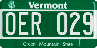 VT license plate OER029