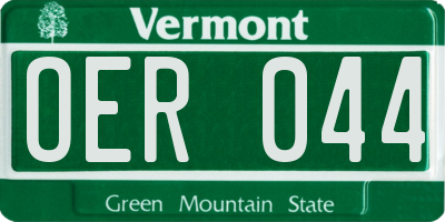 VT license plate OER044