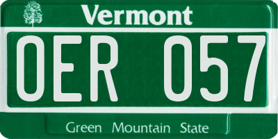 VT license plate OER057