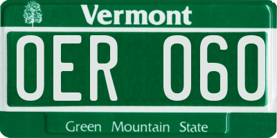 VT license plate OER060