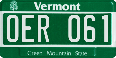 VT license plate OER061