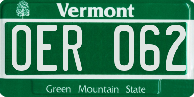 VT license plate OER062
