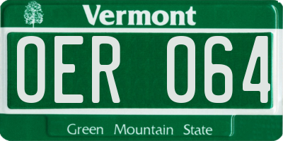 VT license plate OER064