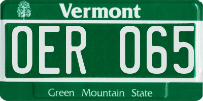 VT license plate OER065