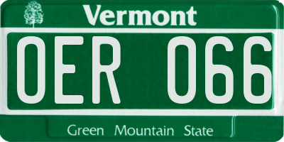 VT license plate OER066