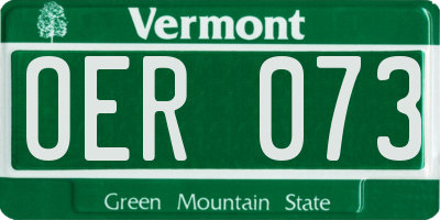 VT license plate OER073