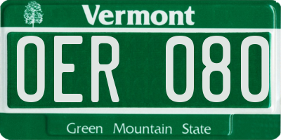 VT license plate OER080