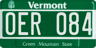 VT license plate OER084