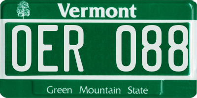 VT license plate OER088
