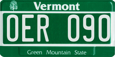 VT license plate OER090