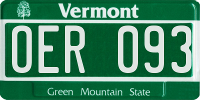 VT license plate OER093