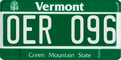 VT license plate OER096