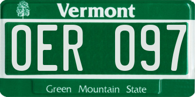 VT license plate OER097