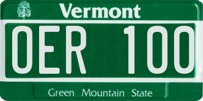 VT license plate OER100