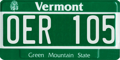 VT license plate OER105