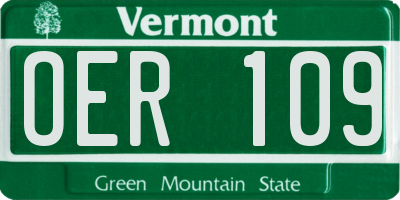 VT license plate OER109