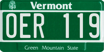 VT license plate OER119