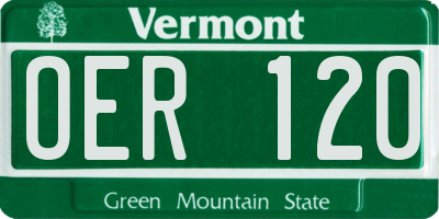 VT license plate OER120
