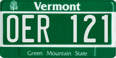 VT license plate OER121