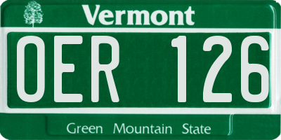VT license plate OER126