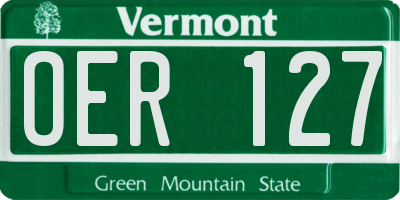 VT license plate OER127