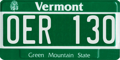 VT license plate OER130