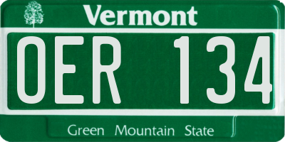 VT license plate OER134