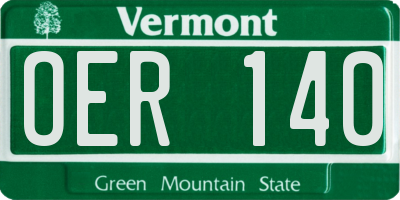 VT license plate OER140